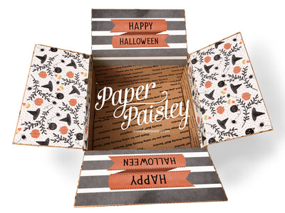 Happy Halloween Orange and Black Care Package Sticker Kit