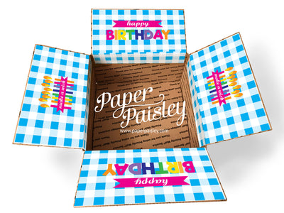 Buffalo Check Happy Birthday Care Package Sticker Kit