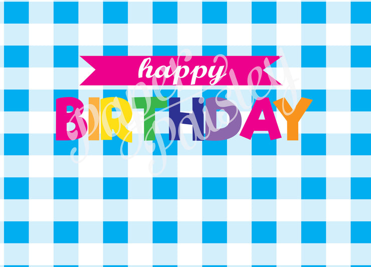 Buffalo Check Happy Birthday Care Package Sticker Kit