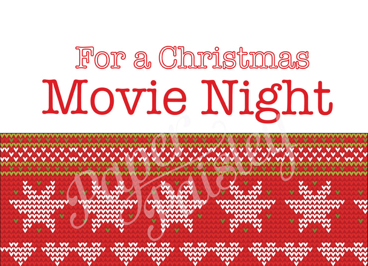 Christmas Movie Night Care Package Sticker Kit