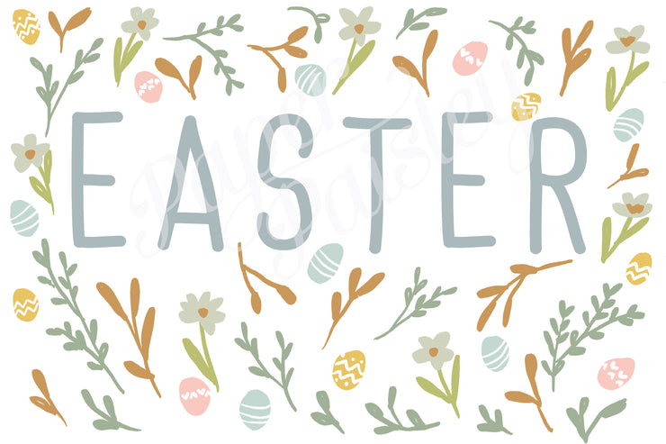 Happy Easter Floral Care Package Sticker Kit