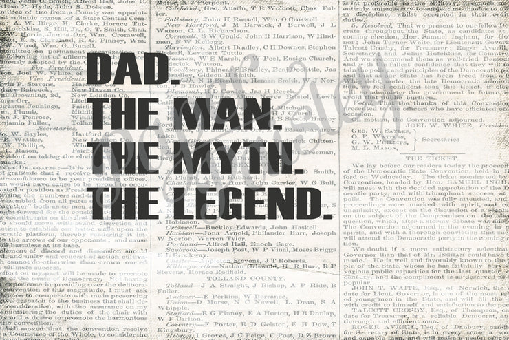 Happy Father's Day - Dad. The Man. The Myth. The Legend Care Package Sticker Kit
