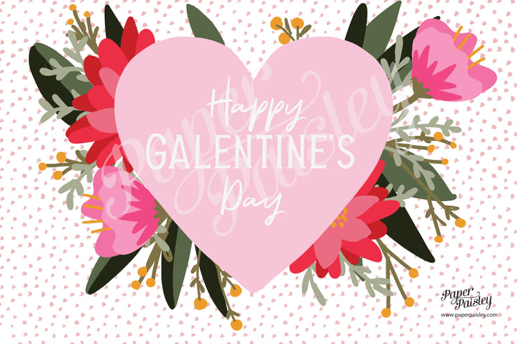 Happy Galentine's Day Flower Care Package Sticker Kit
