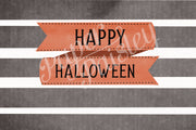 Happy Halloween Orange and Black Care Package Sticker Kit