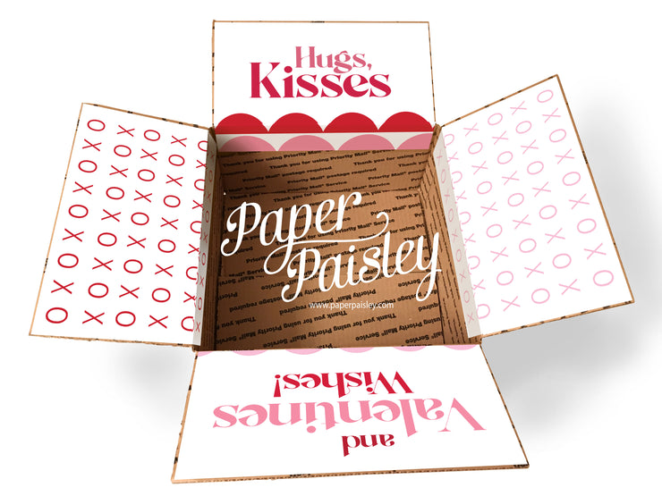 Hugs, Kisses, & Valentine Wishes Care Package Sticker Kit