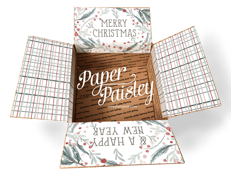 Merry Christmas Holly & Plaid Care Package Sticker Kit