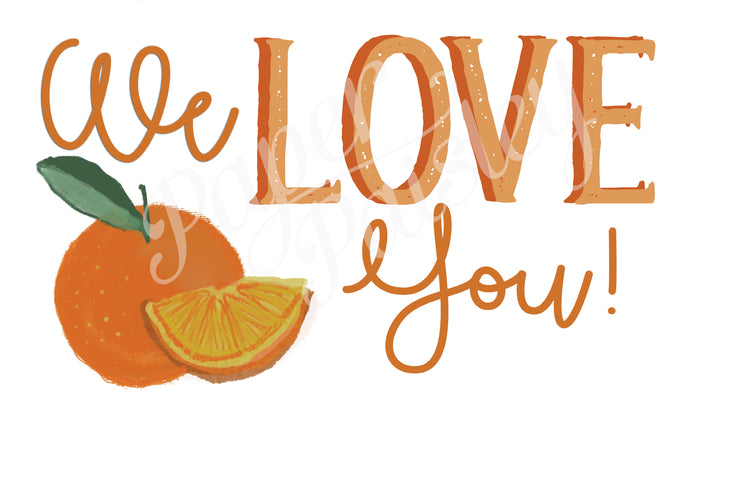 Orange We Love You Care Package Sticker Kit