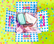 Buffalo Check Happy Birthday Care Package Sticker Kit