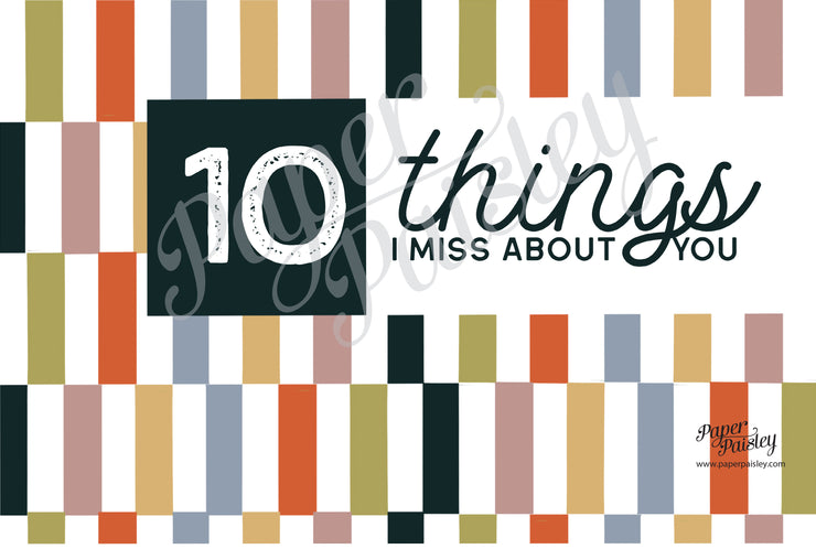 Ten Things I Miss About You Care Package Sticker Kit